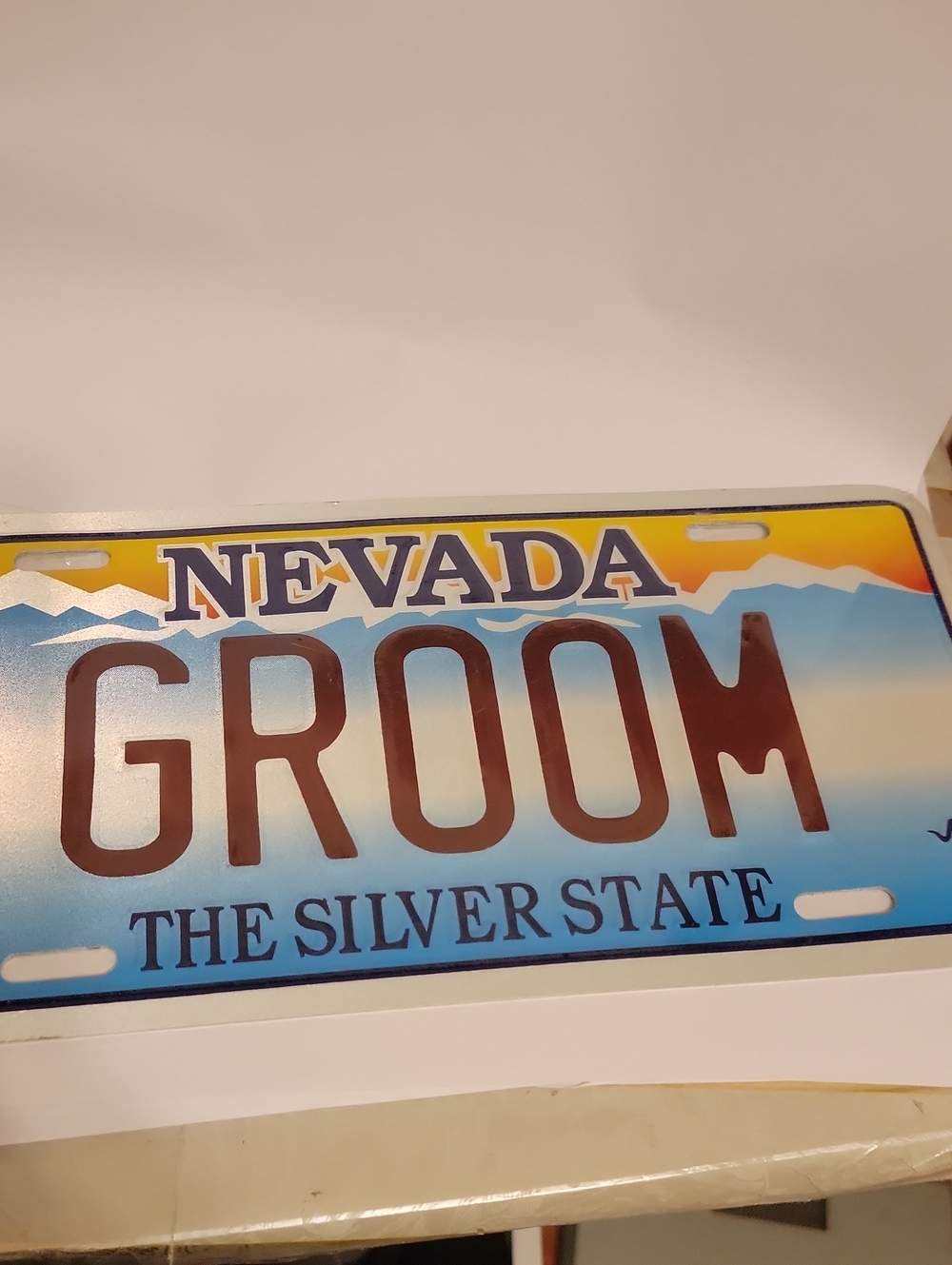 Nevada GROOM Decorative Plate - Blue and Yellow